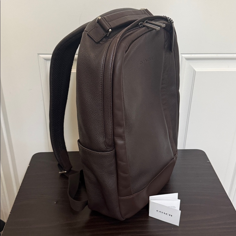 Authentic Coach Leather Backpack - Brown - image 5